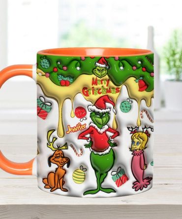 Merry Grinchmas - Personalized Stole Christmas Accent Mug Grinch Accent Mug