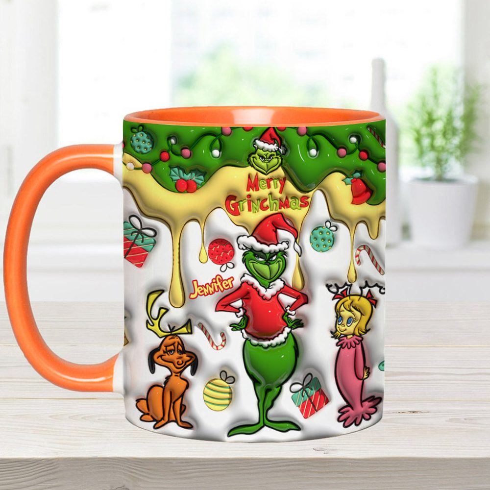 Merry Grinchmas - Personalized Stole Christmas Accent Mug Grinch Accent Mug