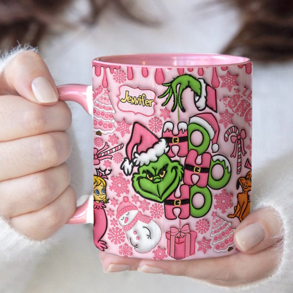 Merry Grinchmas - Personalized Stole Christmas Accent Mug Grinch Accent Mug - Image 2