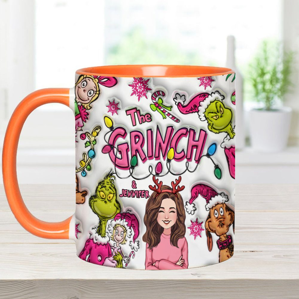 The Grinch & Me - Personalized Stole Christmas Accent Mug Grinch Accent Mug, Grinch Lover Gift, Unique Grinch Mug, Custom Grinch Cup, Personalized Grinch - Image 3