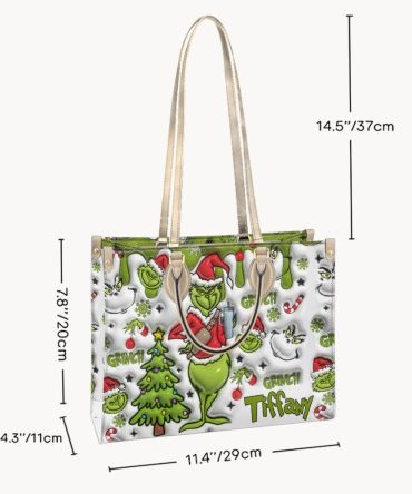 Merry Grinchmas - Personalized Stole Christmas Leather Handbag Grinch Leather Handbag
