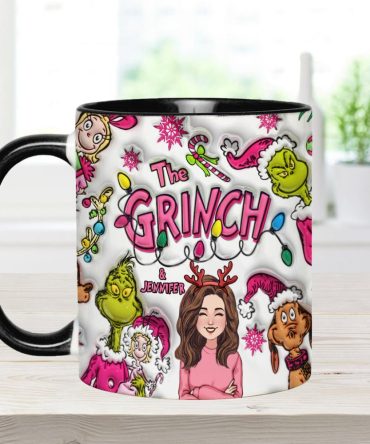 The Grinch & Me - Personalized Stole Christmas Accent Mug Grinch Accent Mug, Grinch Lover Gift, Unique Grinch Mug, Custom Grinch Cup, Personalized Grinch