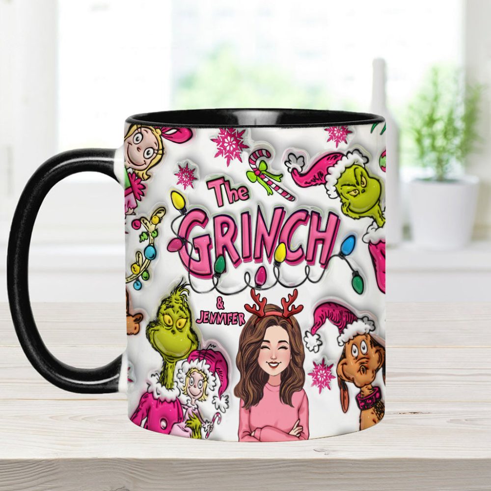 The Grinch & Me - Personalized Stole Christmas Accent Mug Grinch Accent Mug, Grinch Lover Gift, Unique Grinch Mug, Custom Grinch Cup, Personalized Grinch