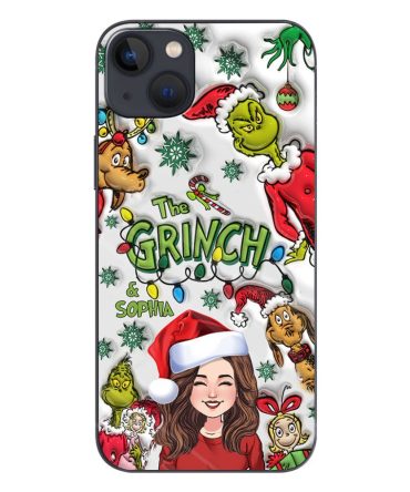Any Name - Personalized Phone Case Grinch Phone Case, Grinch Lover Phone Case, Gifts For Grinch Lover, Unique Grinch Phone Case, Custom Grinch Phonecase
