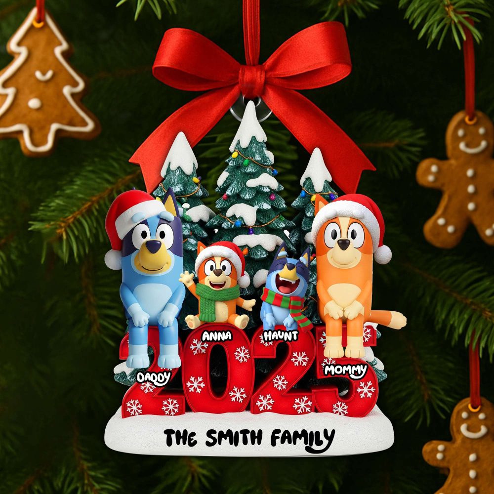 Joyful Puppy Family Ornament - Personalized Christmas Gifts For Family 03Nalu290825 - Image 3