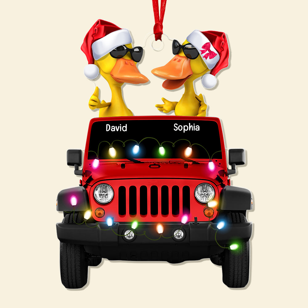 Personalized Gifts For Off-Road Car Lovers Family And Couple Christmas Duck Ornament 02Qhqn011022 - Image 4