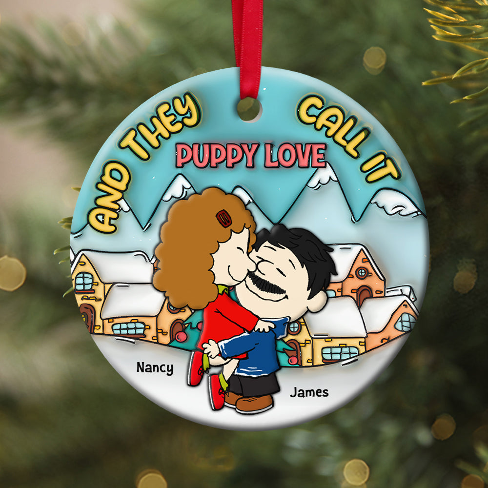 Personalized Gifts For Couple Ornament Puppy Love Christmas 02Xqpu200724Hg