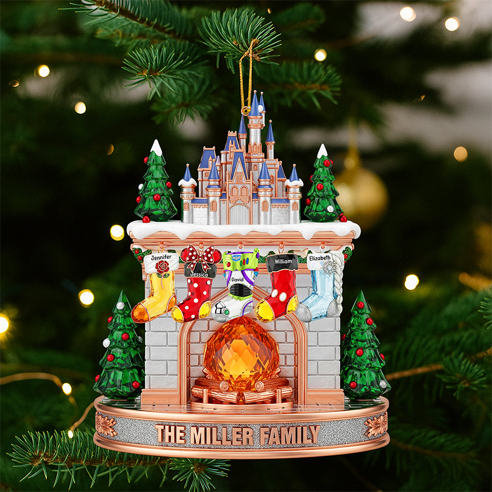 Stocking Fireplace Christmas Ornament - Personalized Gifts For Family 02Naqn200925