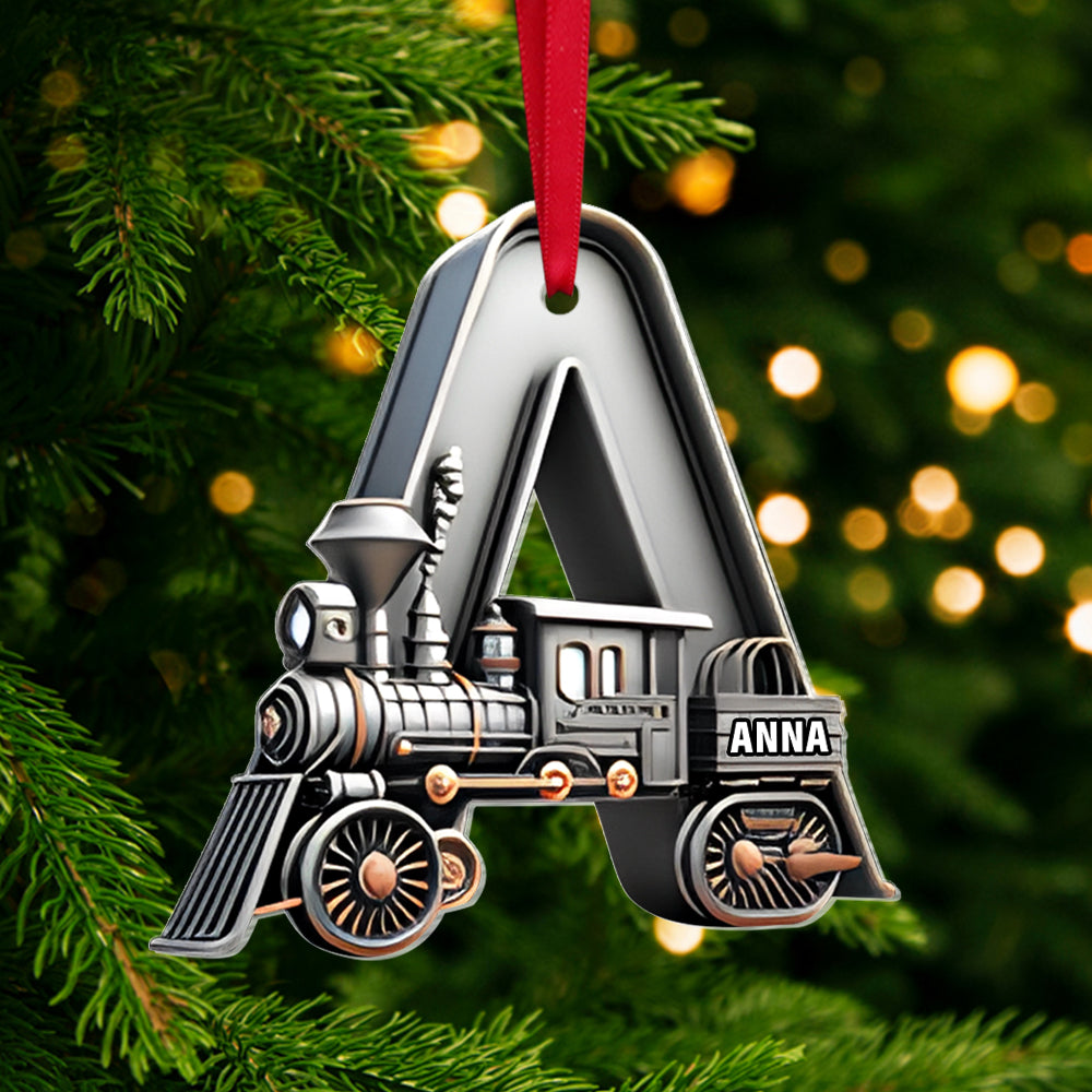 Custom Alphabet Letter Gifts For Train Lovers Christmas Ornament 05Xqtn231024 - Image 2