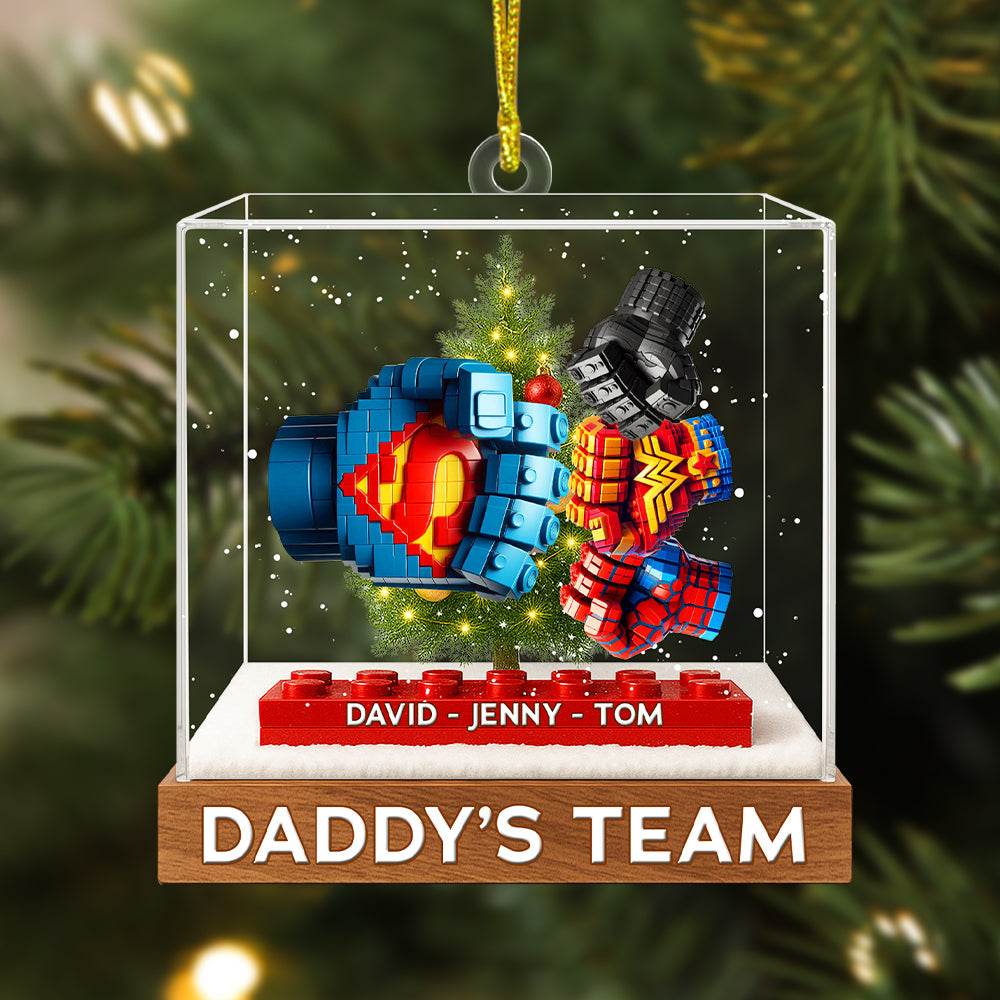 Daddy'S Dream Team Personalized Christmas Gifts For Dad Acrylic Ornament 03Ohtn110825