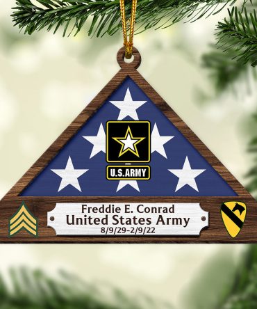 Personalized Memorial Ornament For Veteran, Folded Flag 01Qhqn151024