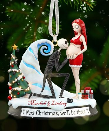 Pregnant Couple Ornament - Personalized Gift For Couple Christmas Ornament 05Ohmg091025