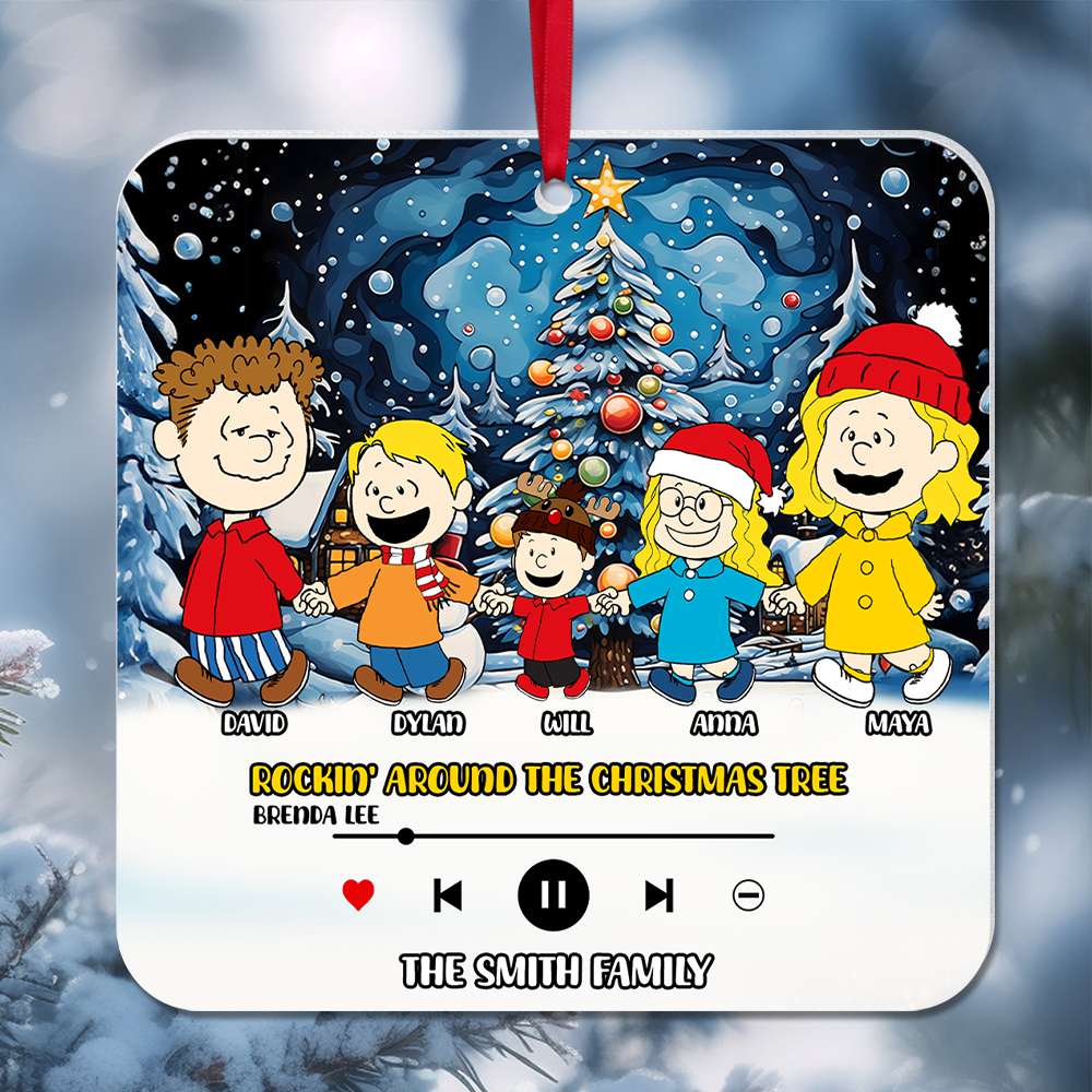Personalized Gifts For Family Acrylic Ornament Around The Christmas Tree 03Xqlu251124Da