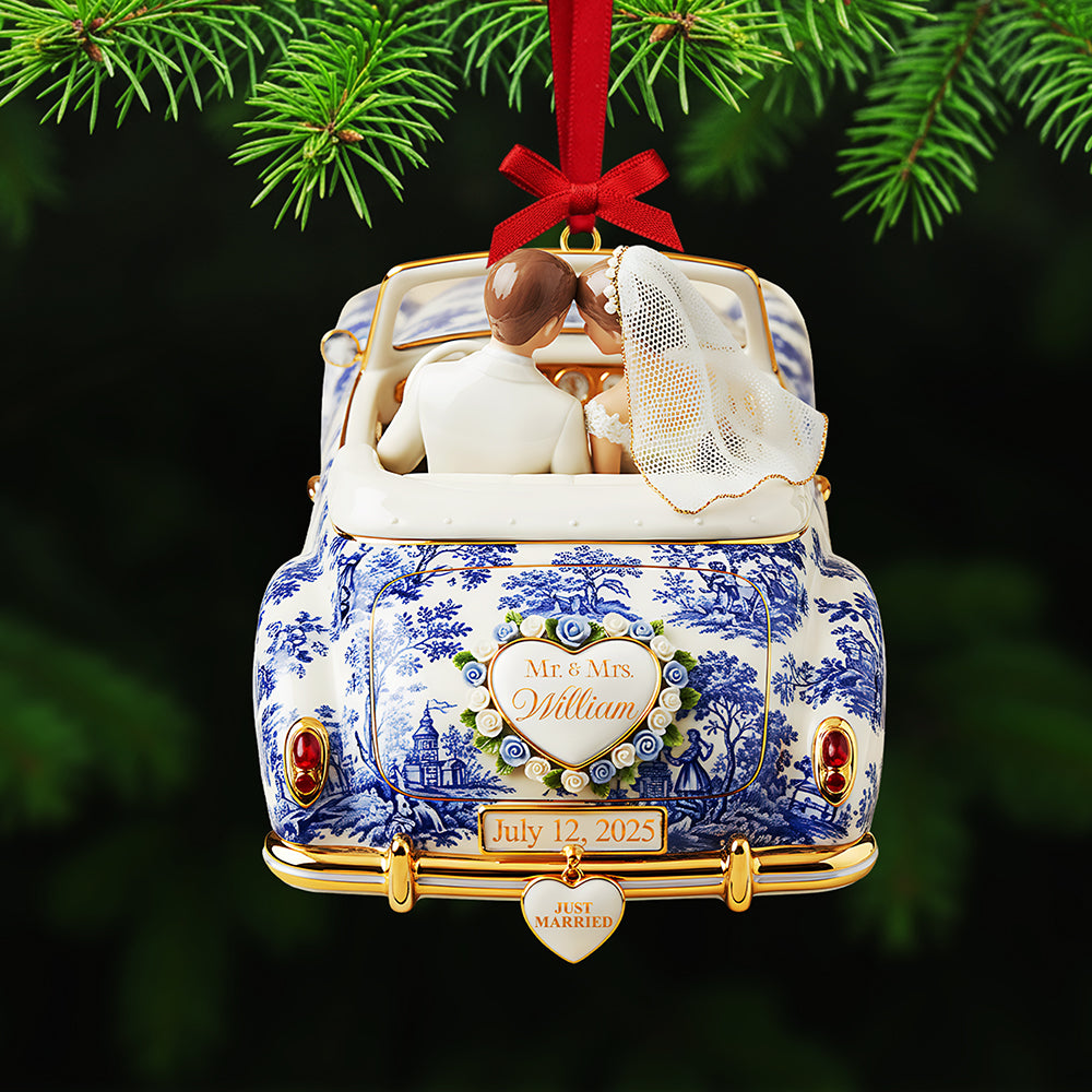 Personalized Gifts For Christmas, Newlywed Toile De Joy Custom Shape Acrylic Ornament 04Pgta081025