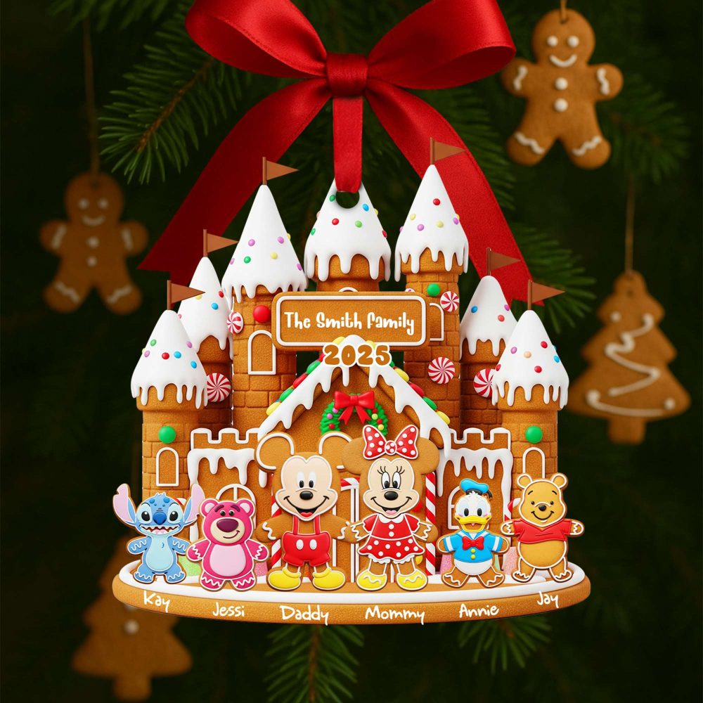 Gingerbread Family Castle Ornament - Personalized Christmas Gifts For Family 05Nalu160825 - Image 2