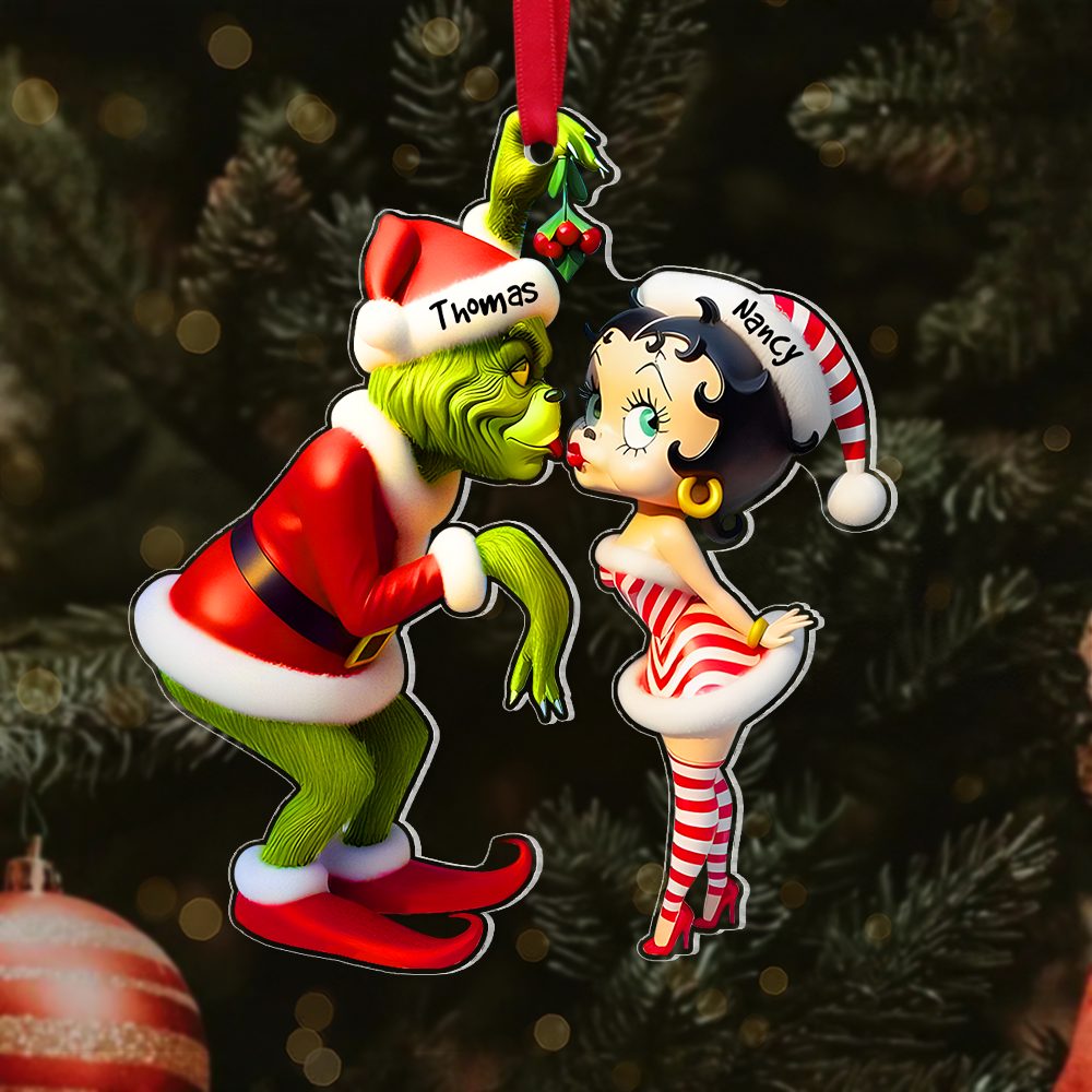 Personalized Gifts For Couple Christmas Ornament Kiss Under The Mistletoe 05Xqpu061124