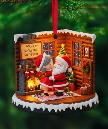Santa Couple Christmas Ornament - Personalized Gifts For Couple 06Pglu090825
