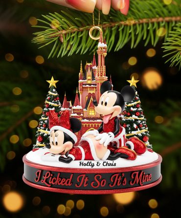 Personalized Gifts For Christmas, Cute Mischievous Couple Acrylic Ornament 03Nata220925