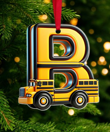 Custom Alphabet Letter Gifts For Bus Lover Christmas Ornament 01Xqtn241024
