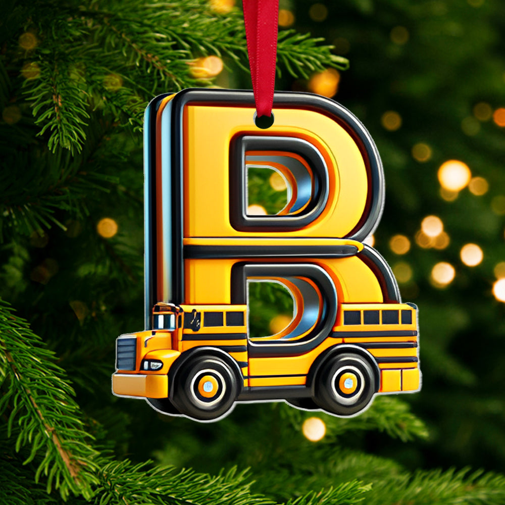 Custom Alphabet Letter Gifts For Bus Lover Christmas Ornament 01Xqtn241024