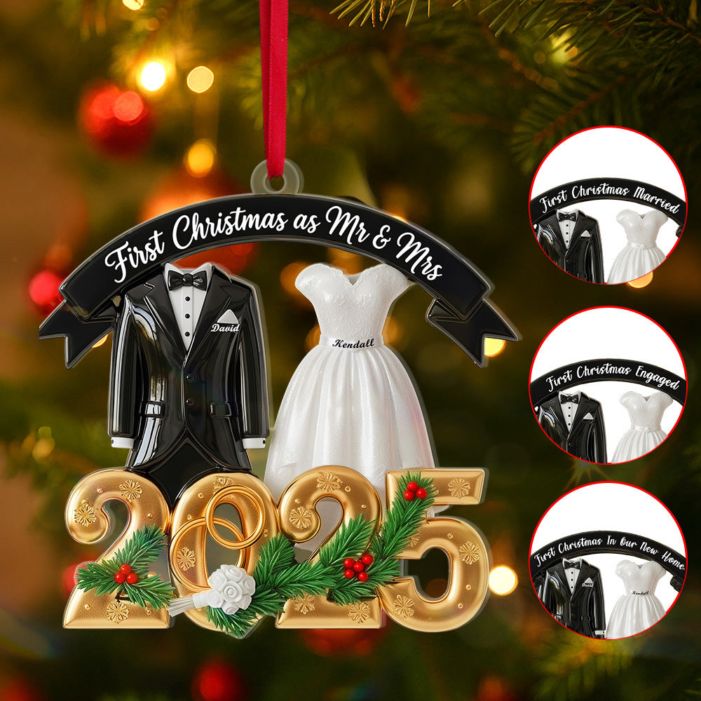 Christmas Couple Acrylic Ornament - Personalized Gift For Couple 03Tgmg090825