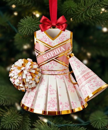 Cheerleading Toile De Jouy Ornament  Personalized Gifts For Cheerleader Christmas Ornament 05Pglu281025