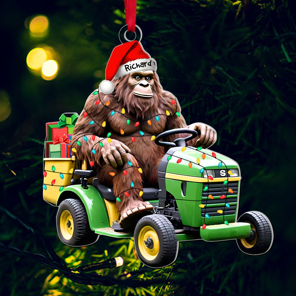 Personalized Christmas Gifts, Big Foot And Lawn Tractor Ornament 04Ohqn260924