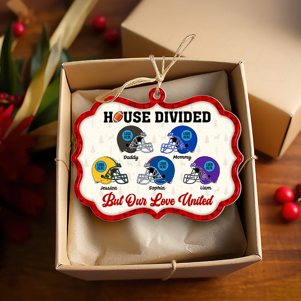 Personalized Christmas Gift For Family Ornament Football Helmet 05Hupu151024