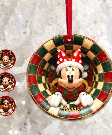 Cute Round  Ornament - Personalized Gift For Christmas Ornament 04Pgmg021025