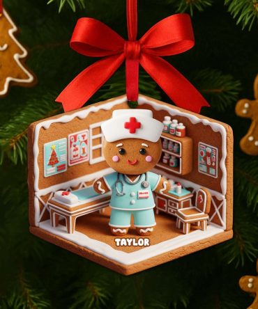 Nurse Gingerbread Christmas Wood Ornament - Personalized Gift For Nurses 06Pglu160825