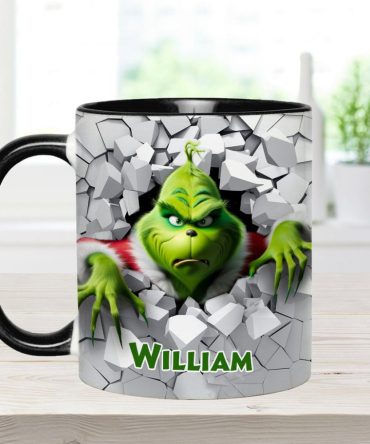 Merry Christmas - Personalized Stole Christmas Accent Mug Grinch Accent Mug