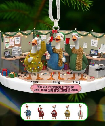 Goose Coworkers Ornament - Personalized Gifts For Coworkers Christmas Ornament 01Namg281025