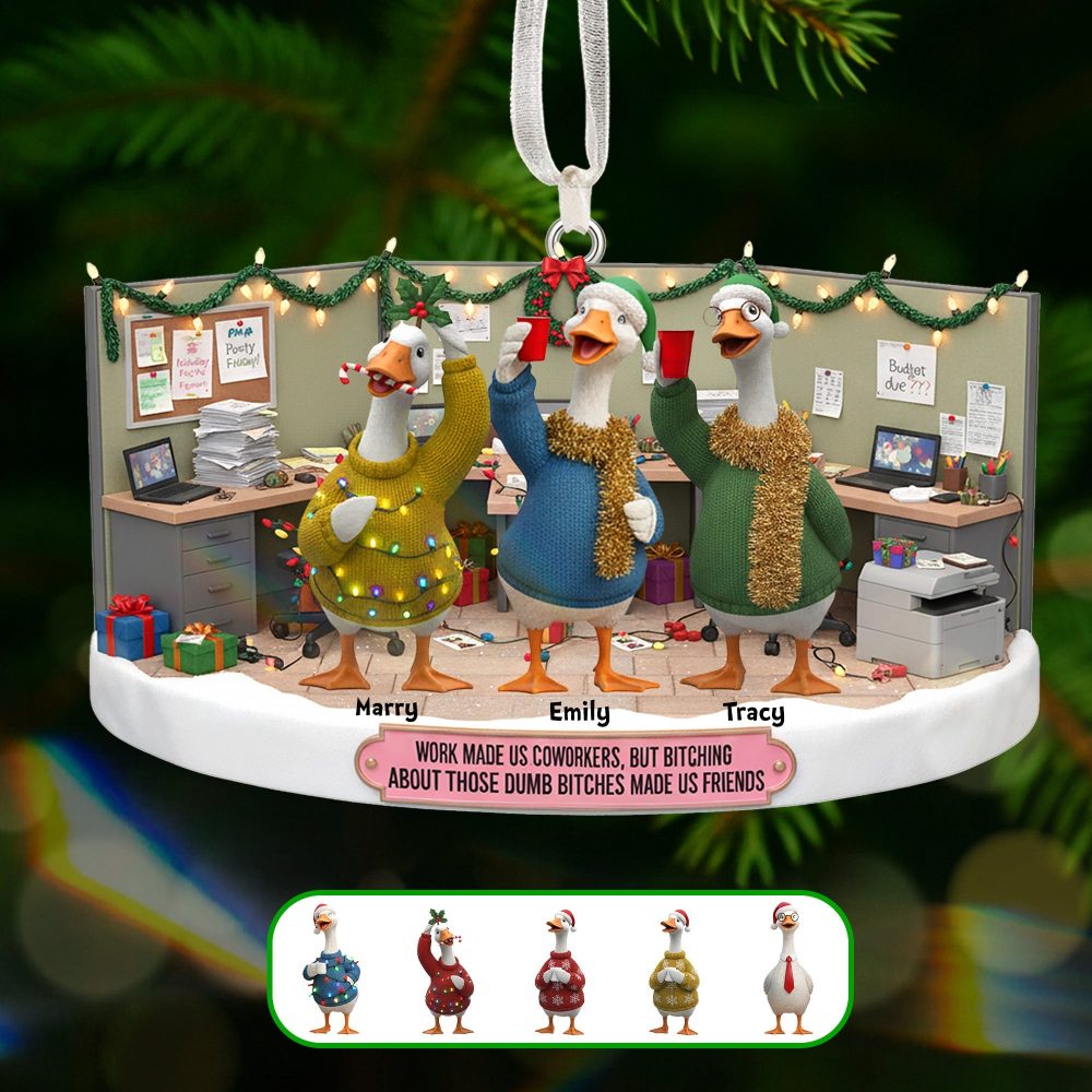 Goose Coworkers Ornament - Personalized Gifts For Coworkers Christmas Ornament 01Namg281025