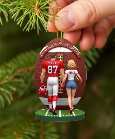 American Football Couple Personalized Gifts For Him Christmas Ornament 02Natn030925
