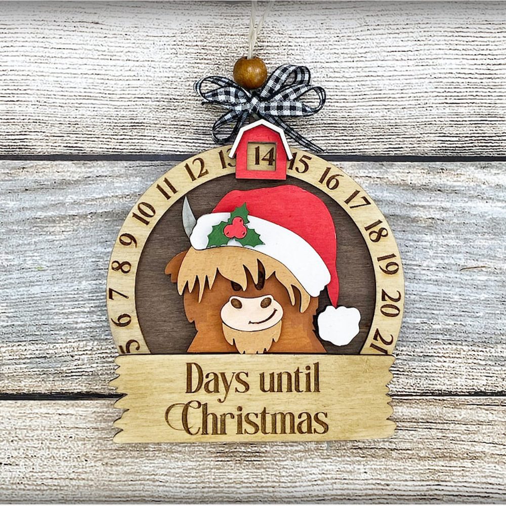 Gifts For Cow Lovers Christmas Ornament 49Acxx280824 Highland Cow Countdown Days Until Christmas
