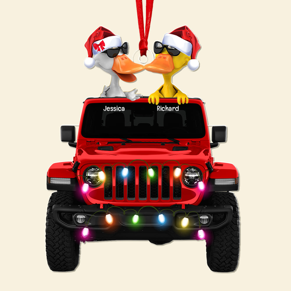 Personalized Gifts For Couple Christmas Ornament 03Qhqn031122 Off Road Car Couple - Image 4