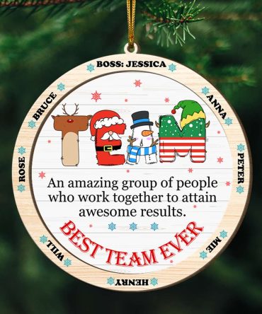 Custom Name Gifts For Coworker Wood Ornament Best Team Ever 04Xqlu221124