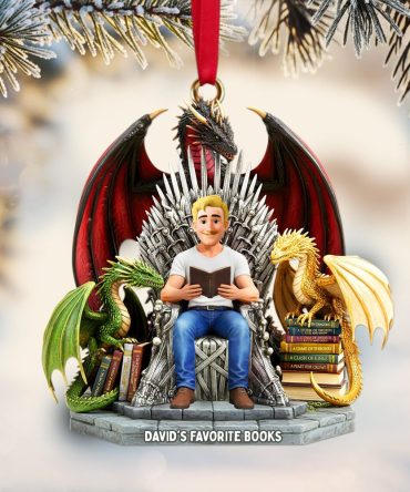 Personalized Gift For Book Lovers, Bookmas Custom Shape Acrylic Christmas Ornament 04Hulu181025