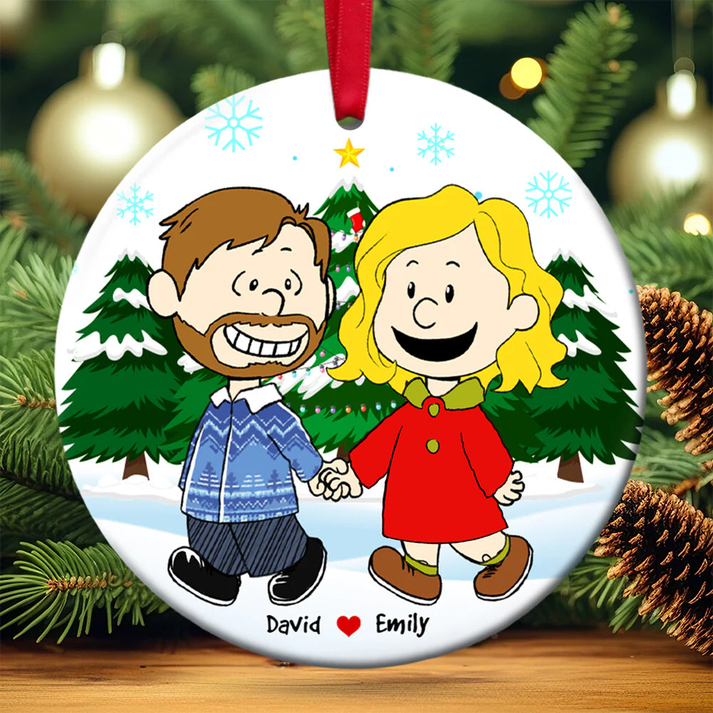 Couple Ornament - Personalized Gifts For Couple Walking Hand In Hand