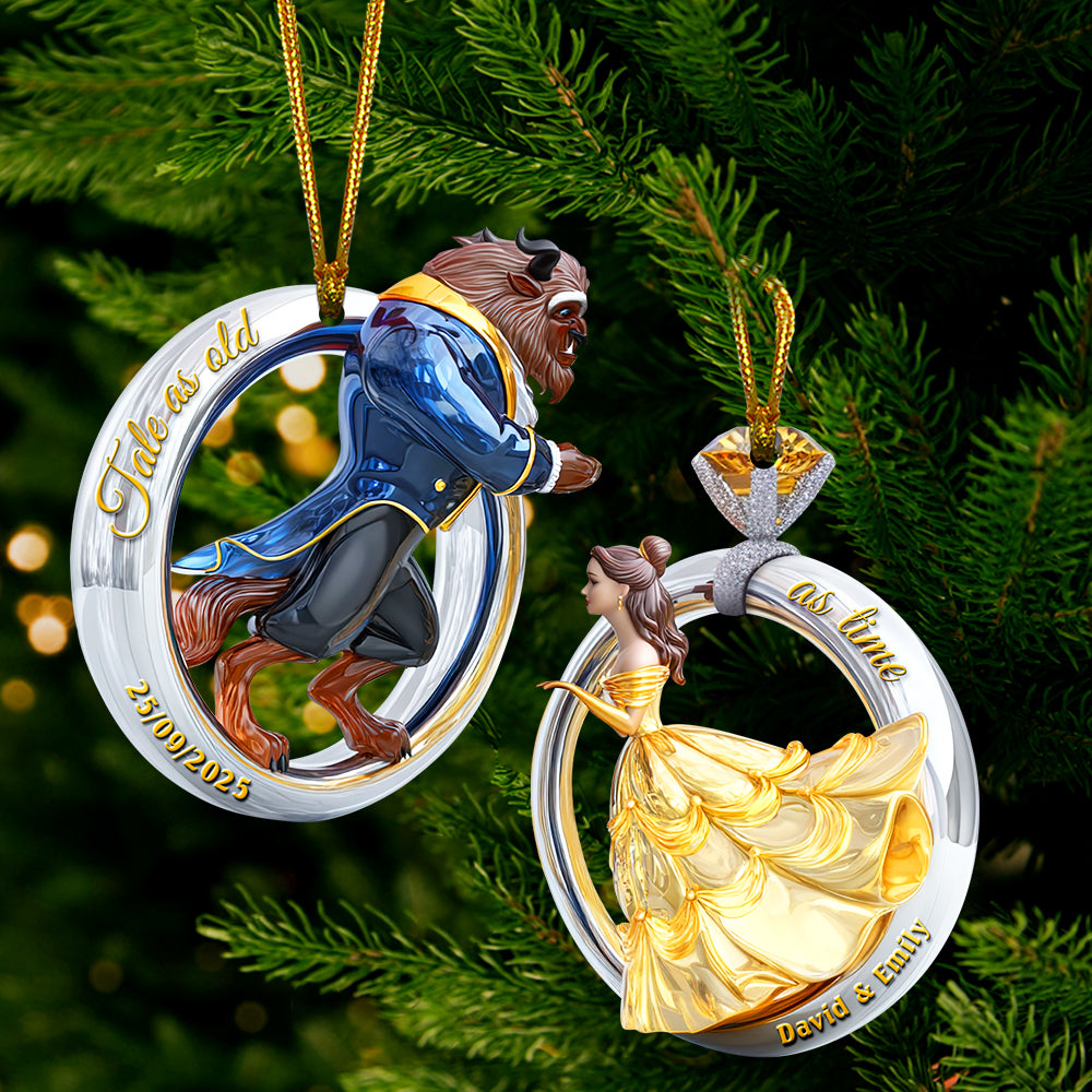 Fairy Tale Couple Christmas Ornament - Set Of 2 Personalized Gifts For Couple 01Tgqn180825 - Image 2