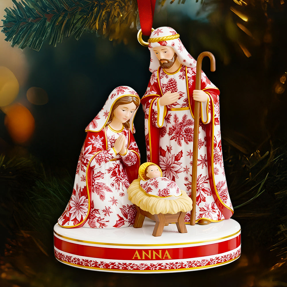 Toile De Jouy Nativity Christmas Ornament – Personalized Gifts For Believers 02Pgdt021025