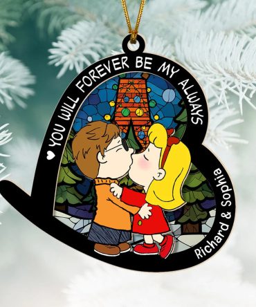 Personalized Gifts For Couple Christmas Ornament, Kissing Couple 01Naqn220724Hg