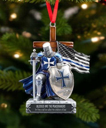 Police Knight Under God Ornament, Personalized Gifts For Police Officer, Captain, Sheriff,... 04Qhtn131025
