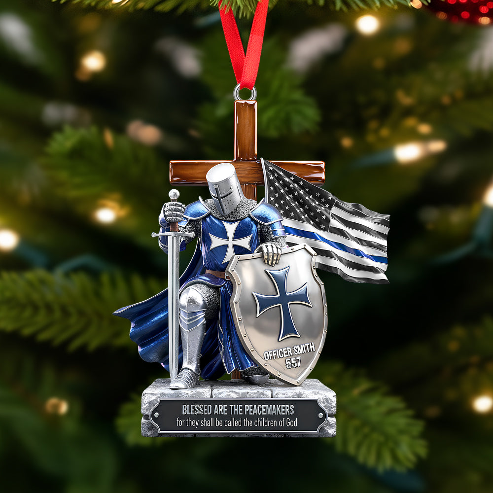 Police Knight Under God Ornament, Personalized Gifts For Police Officer, Captain, Sheriff,... 04Qhtn131025