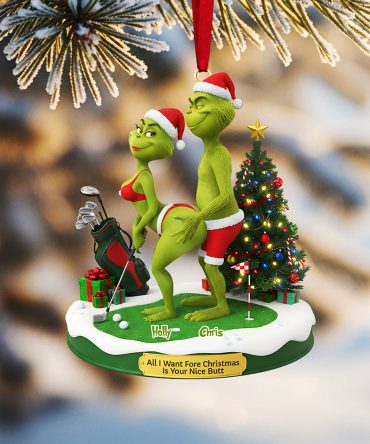 Personalized Gifts For Christmas, Golf Couple Naughty Acrylic Ornament 02Ohta300925