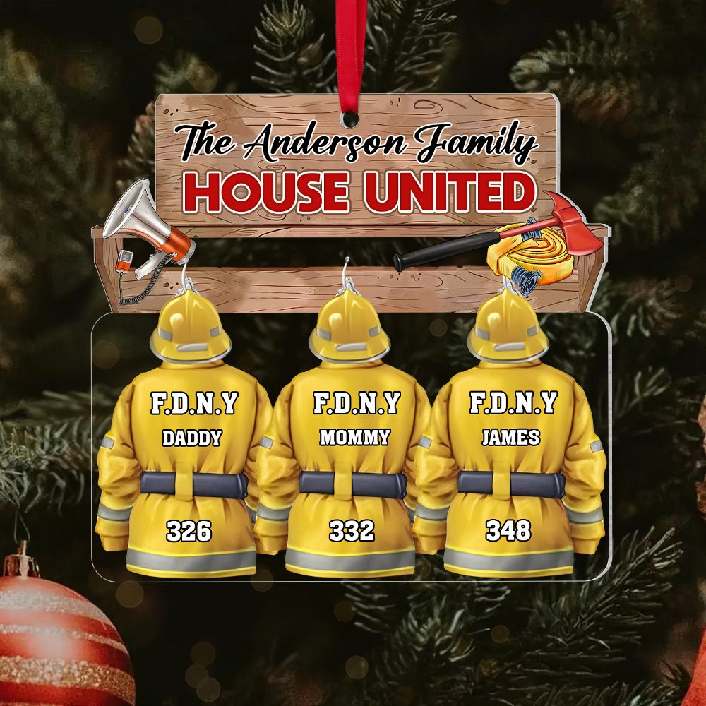 Personalized Christmas Gift For Firefighter Family Ornament 03Hupu171024
