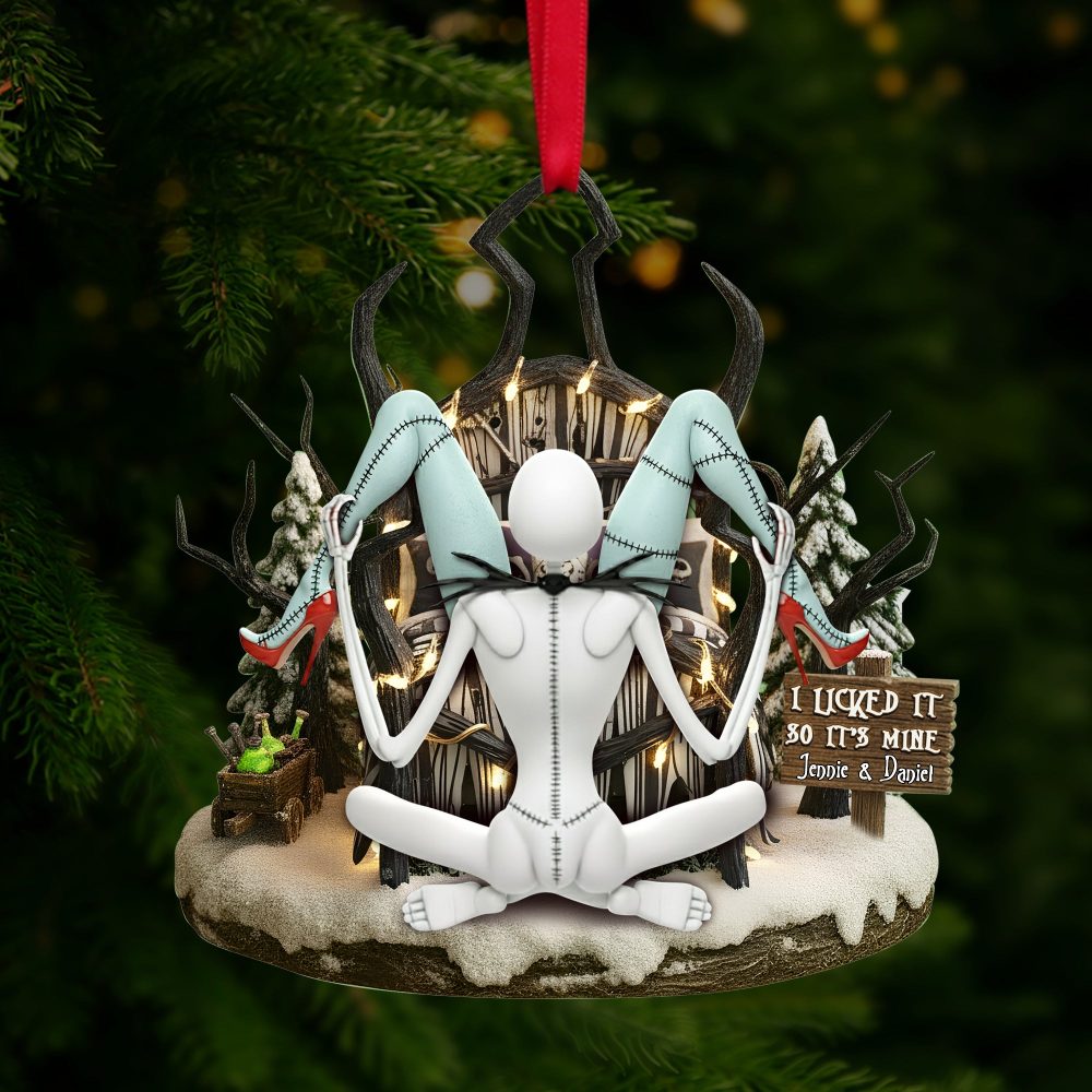 Naughty Skull Couple Ornament - Personalized Christmas Gift For Couples 02Tglu230925