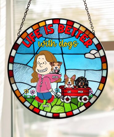 Dog, Cat Stained Glass Ornament Personalized Gifts For Pet Lovers