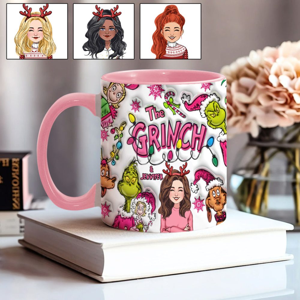 The Grinch & Me - Personalized Stole Christmas Accent Mug Grinch Accent Mug, Grinch Lover Gift, Unique Grinch Mug, Custom Grinch Cup, Personalized Grinch - Image 5