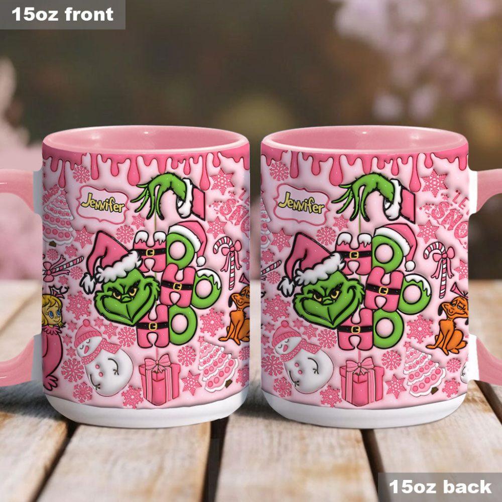 Merry Grinchmas - Personalized Stole Christmas Accent Mug Grinch Accent Mug